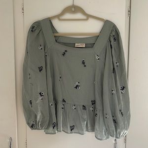 Universal Thread Puff Sleeve Peplum Blouse